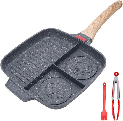 Geteilte Multi Grillpfanne Induktion Antihaft Steinbeschichtung