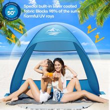 Strandmuschel Pop Up Zelt UV50+ Schutz für 3-4 Personen