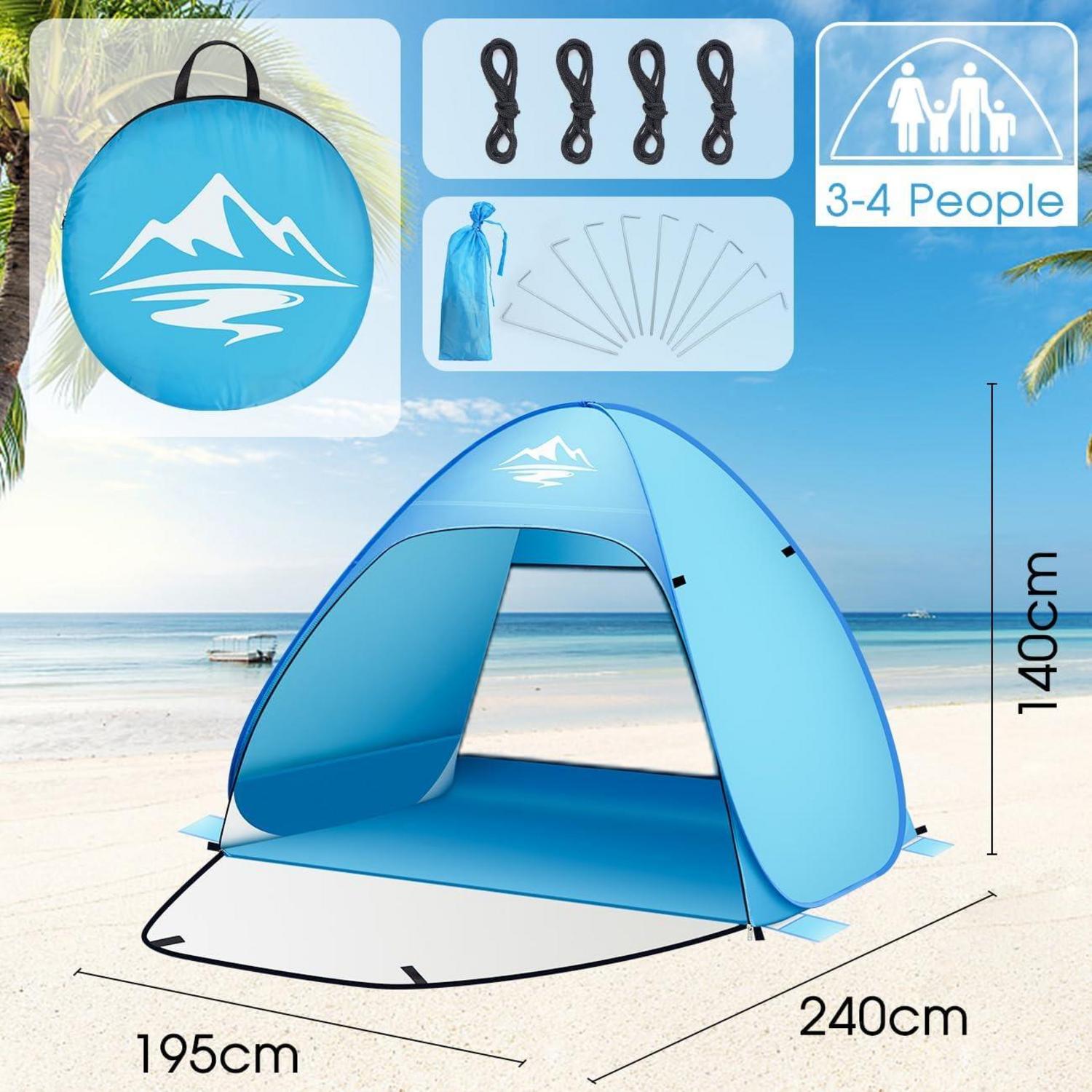 Strandmuschel Pop Up Zelt UV50+ Schutz für Strand Camping