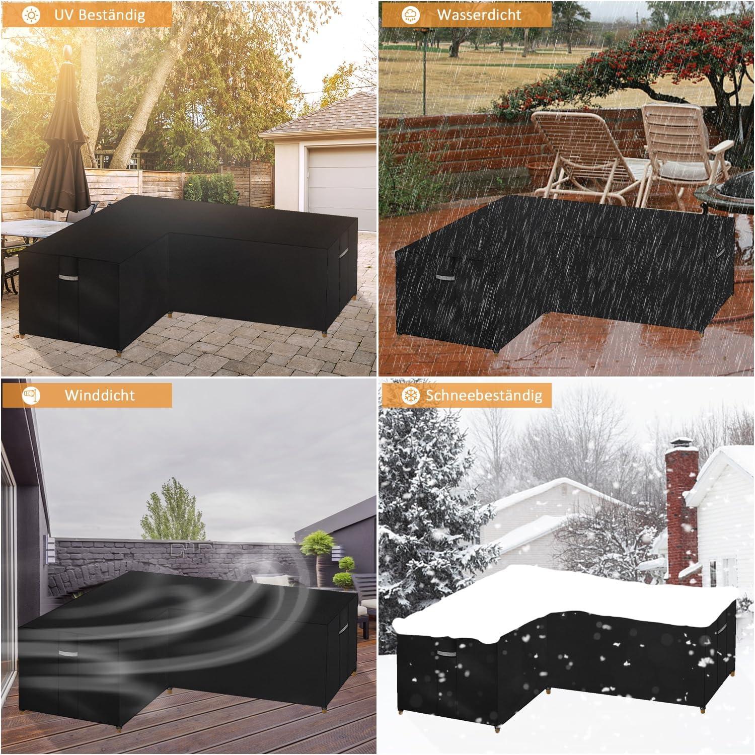 Dokon Gartenmöbel Abdeckung L-Form 600D Oxford