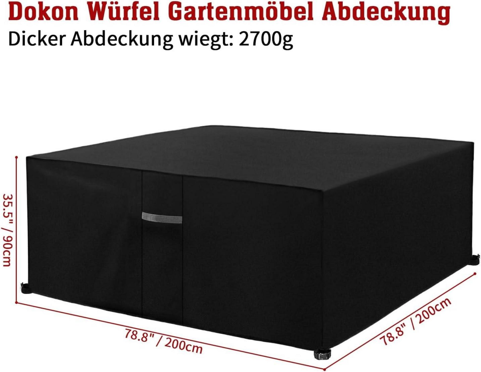 Gartenmöbel Abdeckung 600D Oxford Wasserdicht 200x200x90cm