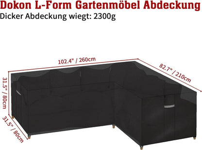 Gartenmöbel Abdeckung 600D Oxford Gewebe Winterfest UV Beständig
