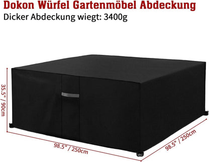 Gartenmöbel Abdeckung 600D Oxford Gewebe Wasserdicht 250x250x90cm