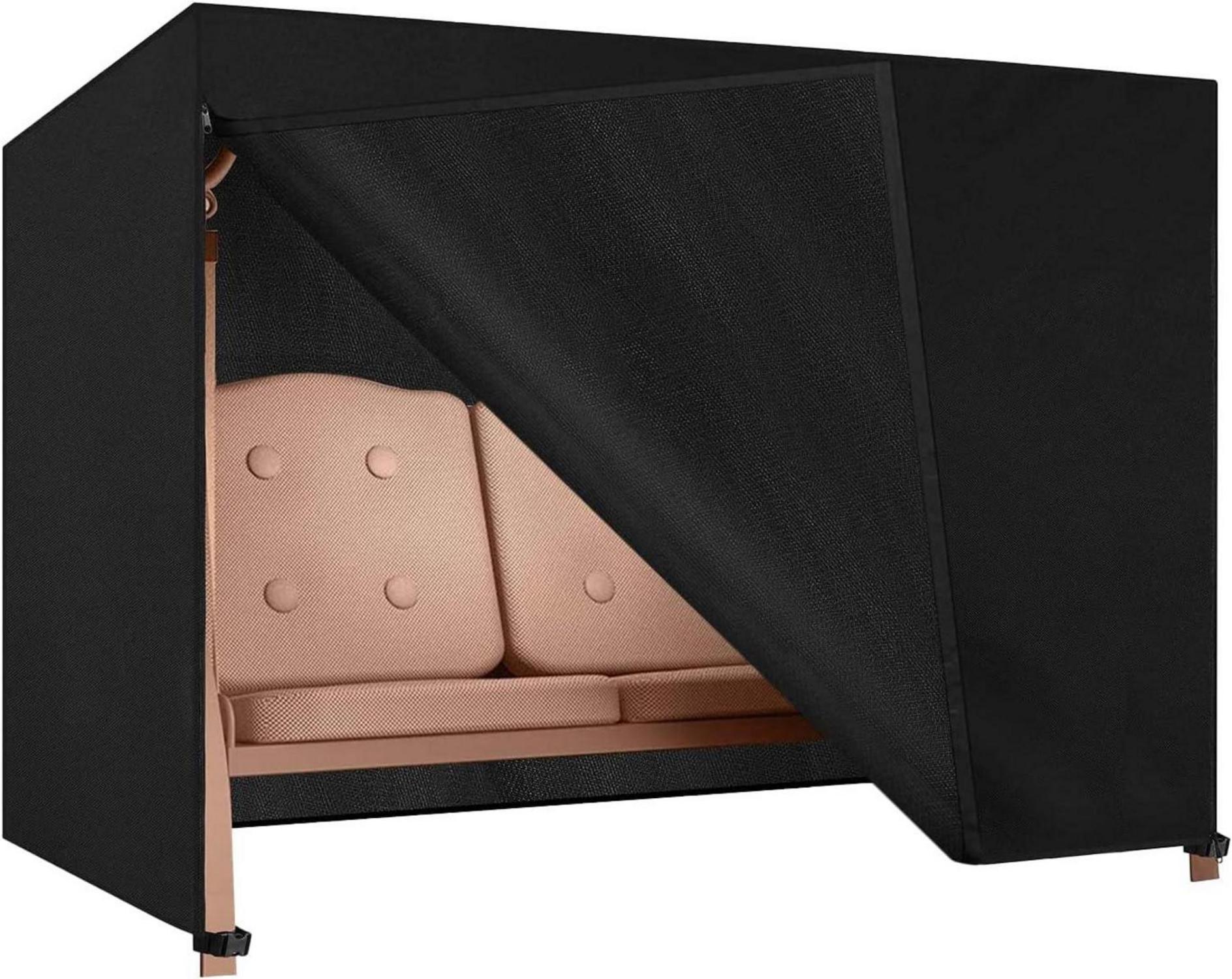 Gartenschaukel Abdeckung Hollywoodschaukel 4 Sitzer Schwarz 600D