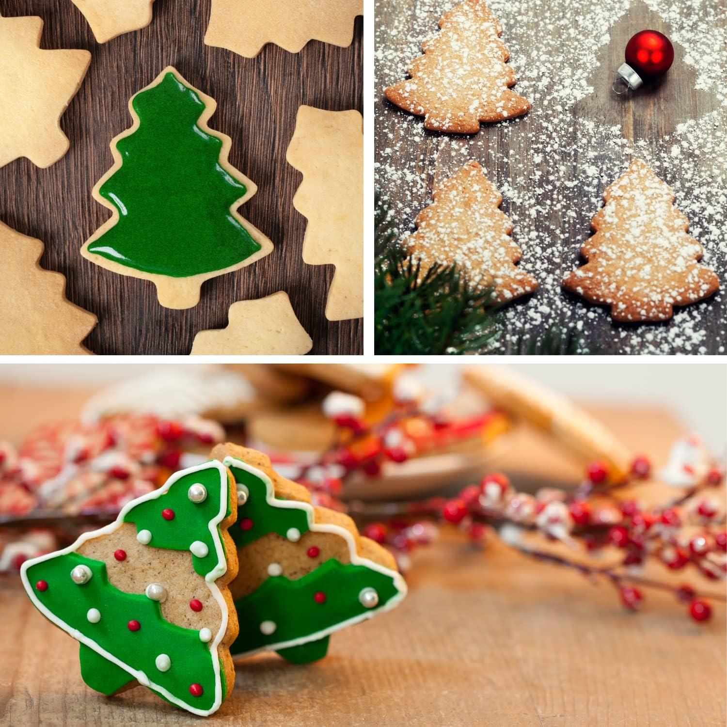 3-teiliges Weihnachtsbaum-Keksausstecher-Set Edelstahl mit