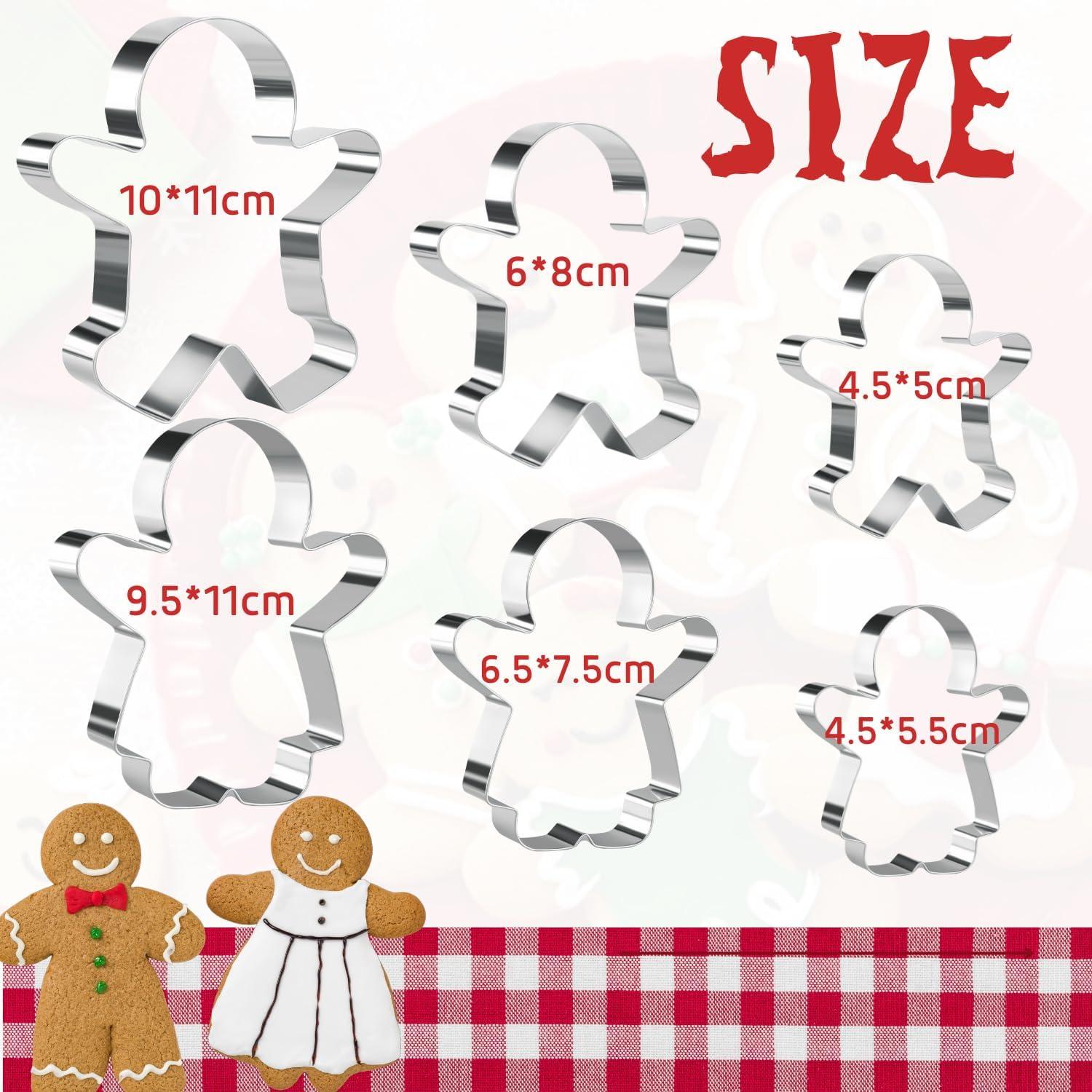 Lebkuchenmann Ausstecher Set 6-teilig Edelstahl Weihnachtsformen