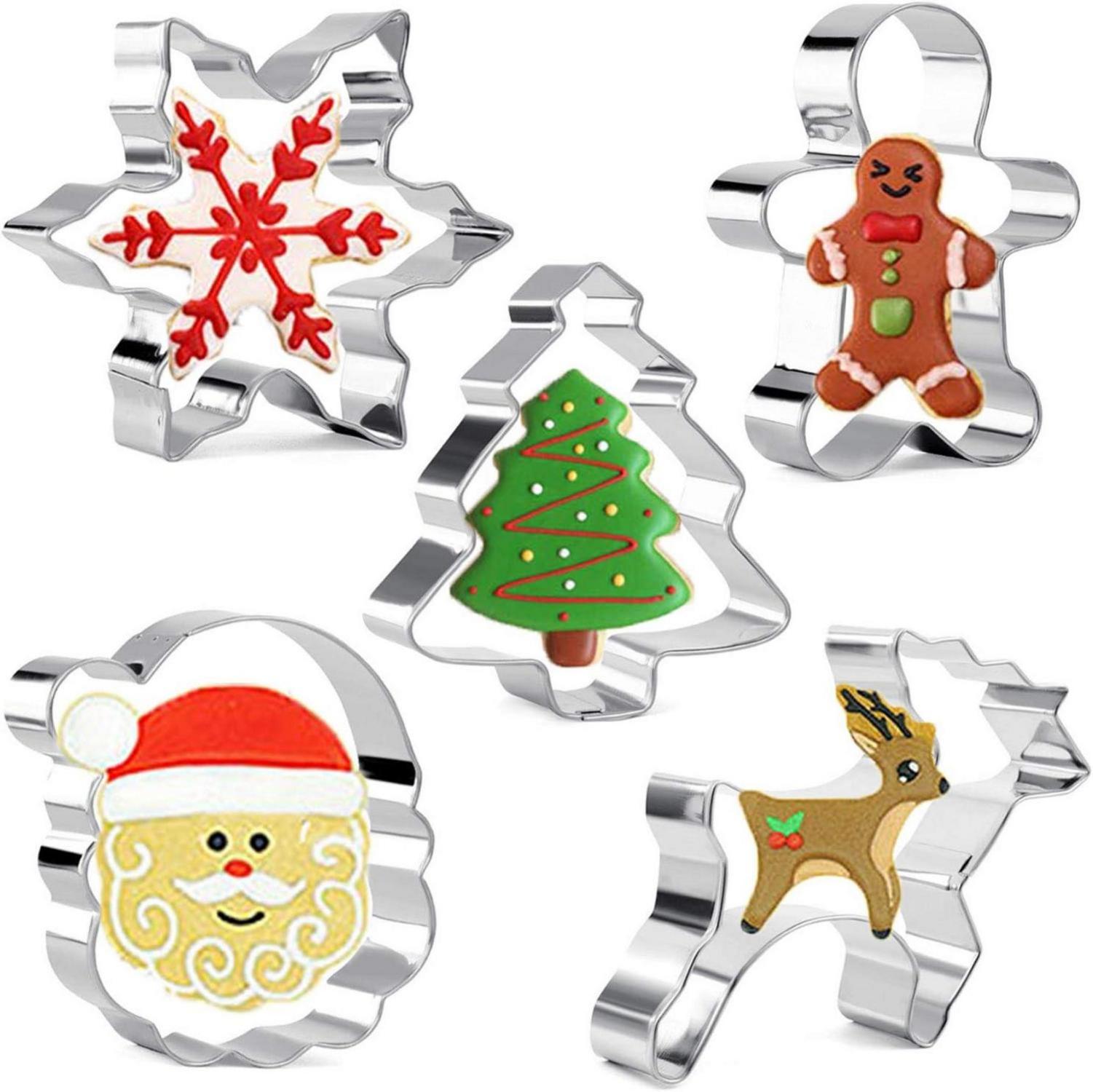 Weihnachts-Ausstechformen Set 5 Stück Edelstahl Backen Lebkuchen