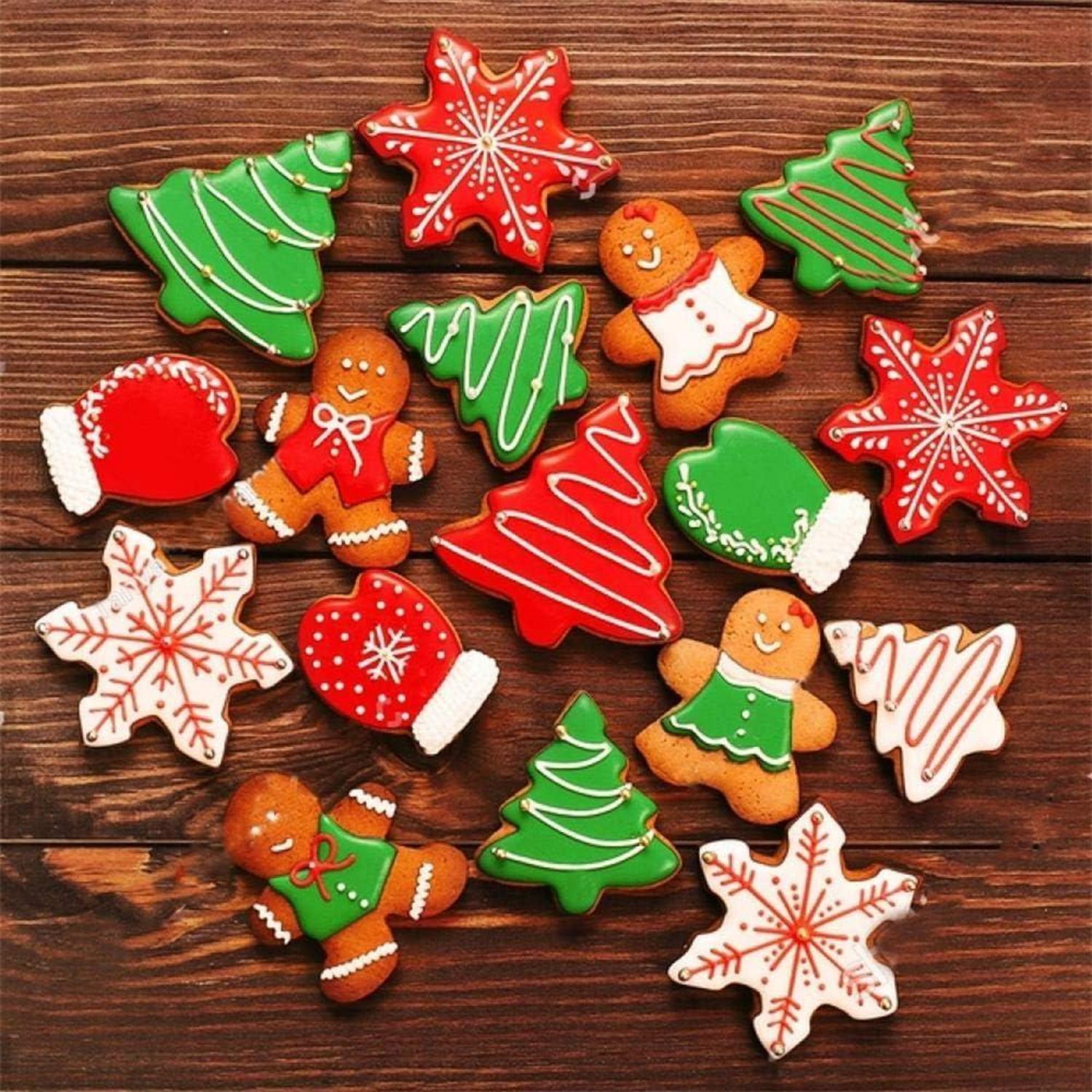 Crethink 5tlg. Weihnachtsausstecher Edelstahl Lebkuchen Weihnachtsbaum