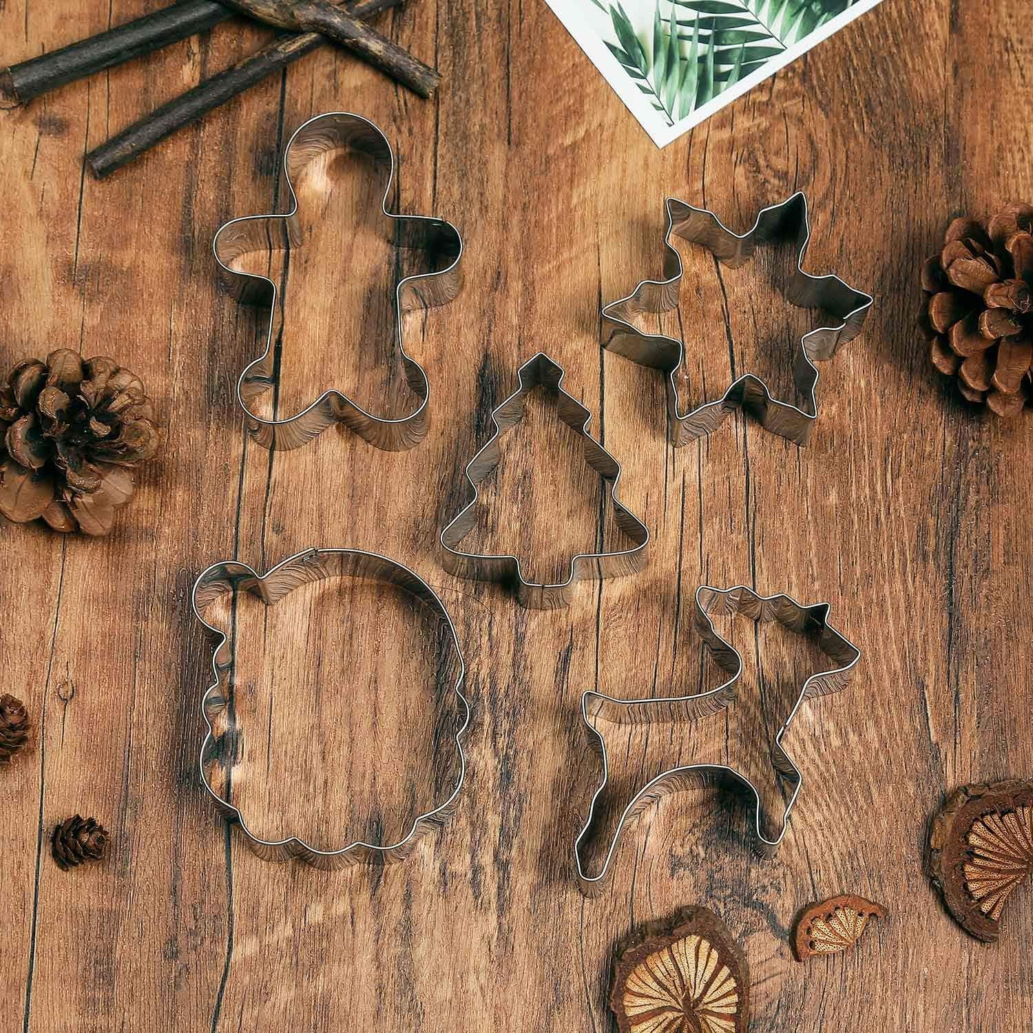 5er Set Weihnachts Ausstechformen Rentier Schneeflocke Backform aus