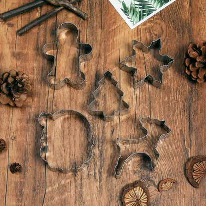 5er Set Weihnachts Ausstechformen Rentier Schneeflocke Backform aus
