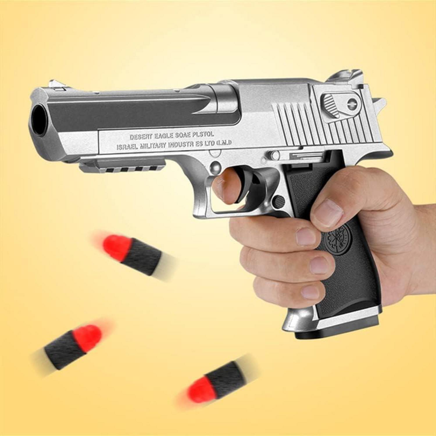 Spielzeug Pistole Wüstenadler Kinder Schalldämpfer Blaster 40 Darts