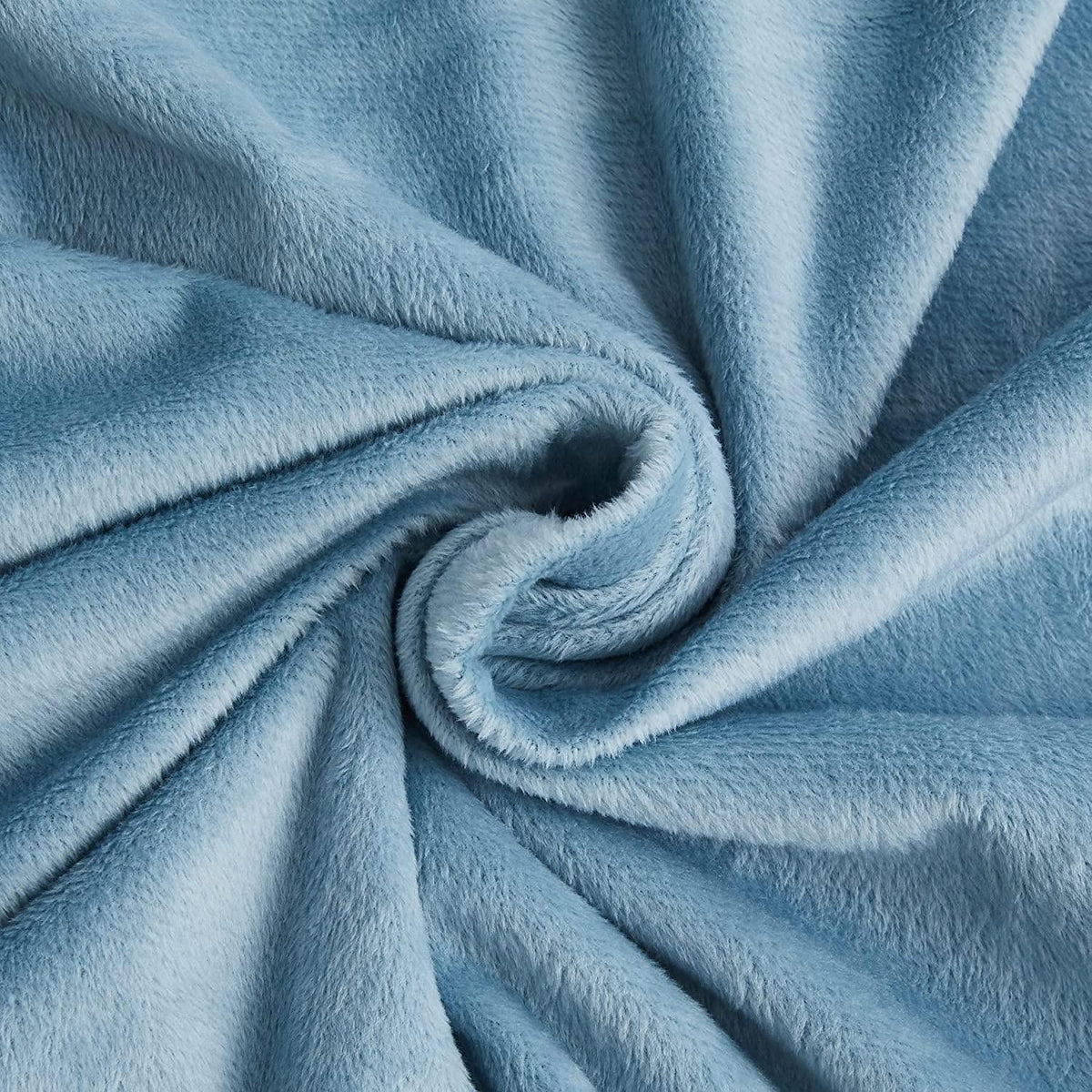 Warme Plüsch Bettwäsche 135x200 4-teilig Winter Blau-Grau