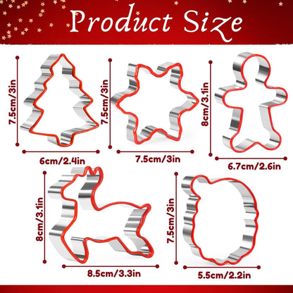 Weihnachts Ausstechformen Set 5-teilig Edelstahl Lebkuchen
