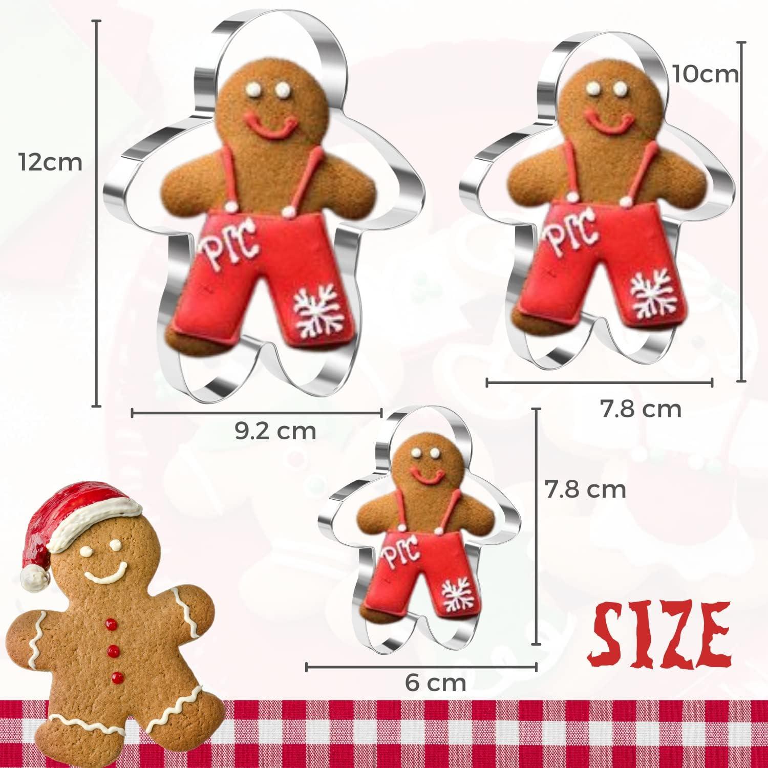 Ausstechformen Set 3-teilig Edelstahl Weihnachtsdekoration Lebkuchenmann