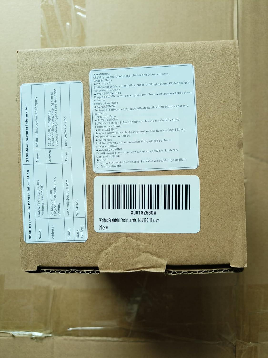 Walfos Edelstahl Trichter Set mit 2 Siebfilter und Reinigungsbürste
