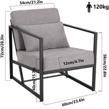 Gepolsterter Cocktailsessel Leinen Hellgrau – Bequemer Loungesessel