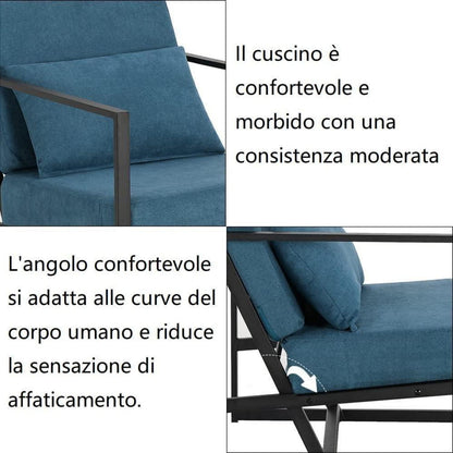 Mingone 2-Sitzer Sofa Blau – Gepolstert & Bequem für Wohnzimmer