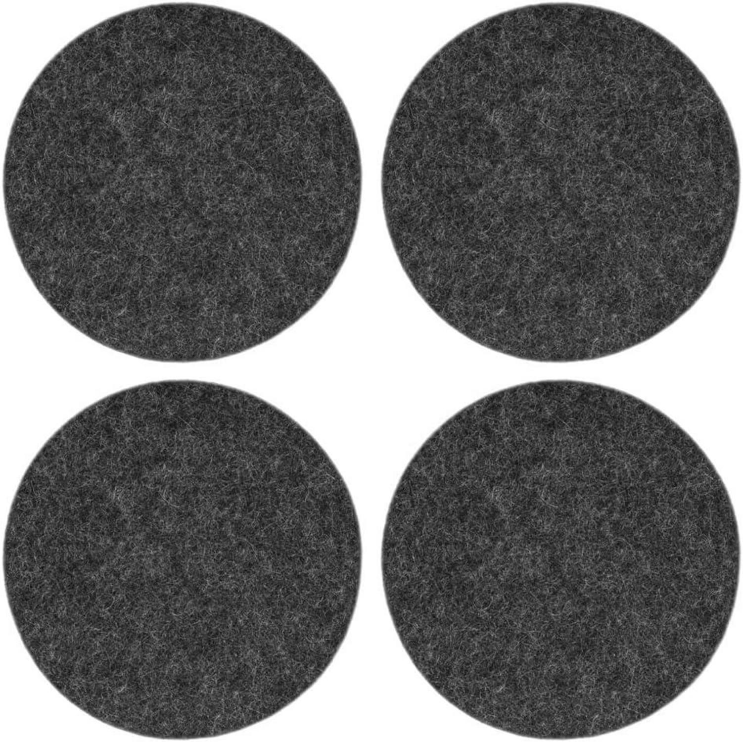 12er Filz Untersetzer Set 10cm Rund Dunkelgrau Aufbewahrung