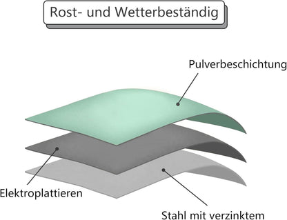 Roter Garten Beistelltisch Metall 45x45H cm Verstellbare Tischbeine