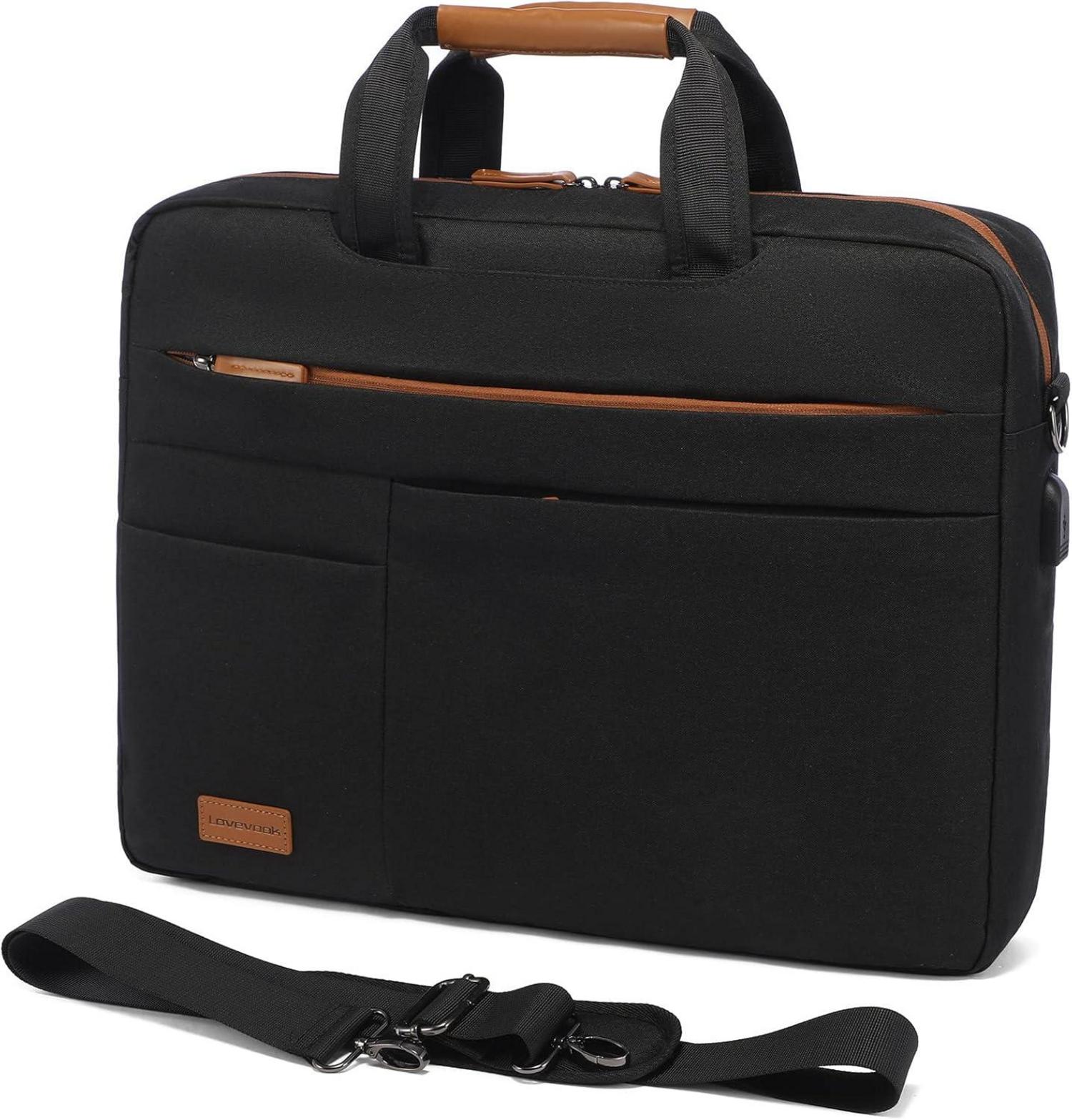 Wasserdichte Laptoptasche 17 Zoll Herren Aktentasche Business Schwarz