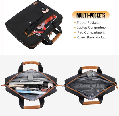 Wasserdichte Laptoptasche 17 Zoll Herren Aktentasche Business Schwarz