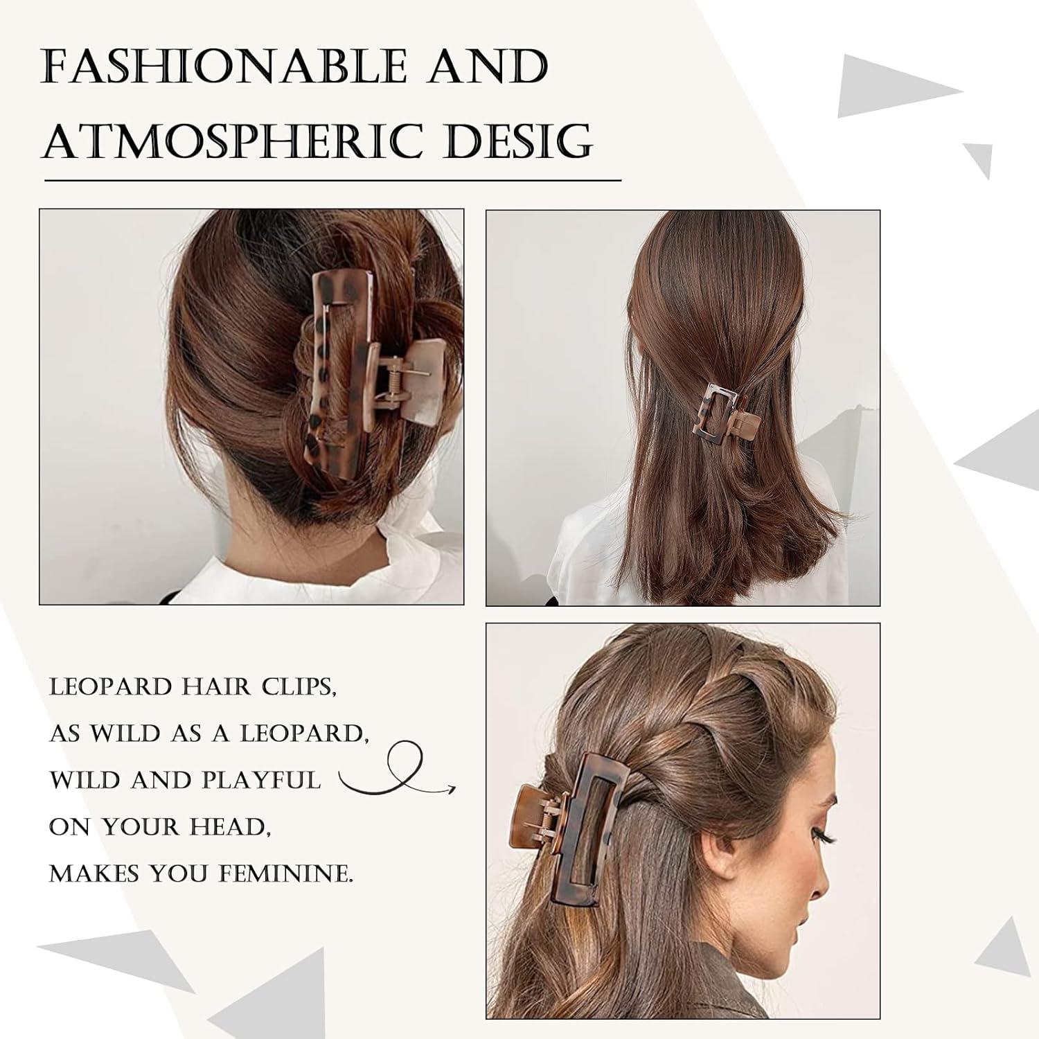 Kavya Haarklammer Set Leopardenmuster Stark haltend 3er Damen Haarspangen
