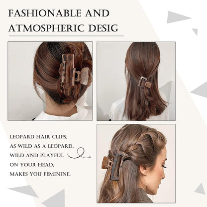 Kavya Haarklammer Set Leopardenmuster Stark haltend 3er Damen Haarspangen