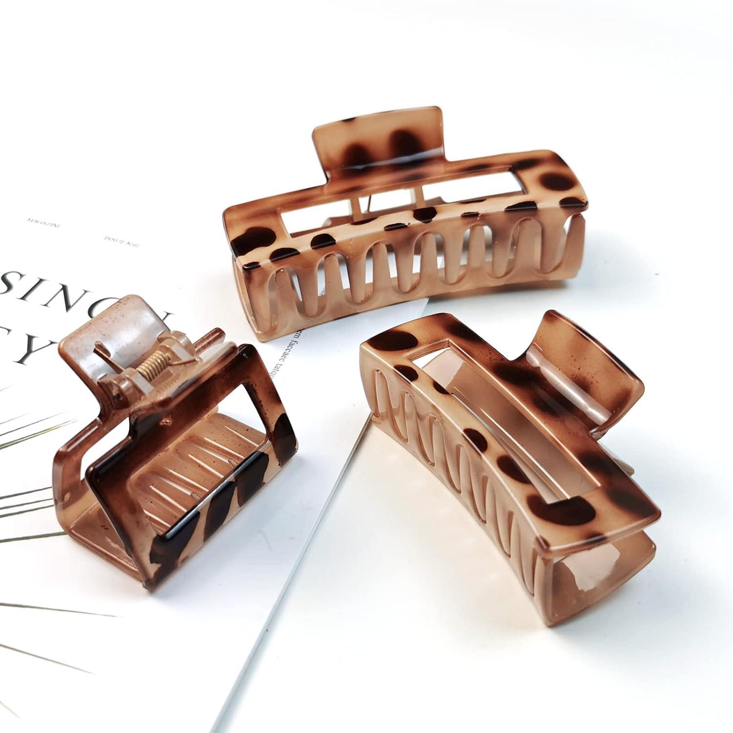 Haarklammern Set Leopardenmuster Groß Rutschfest 3 Stück