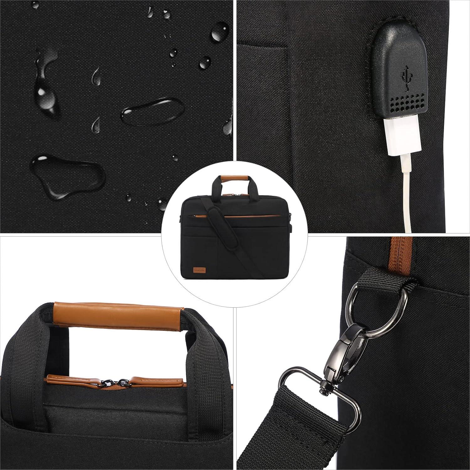 Wasserdichte Laptoptasche 15.6 Zoll für Herren - Schwarz