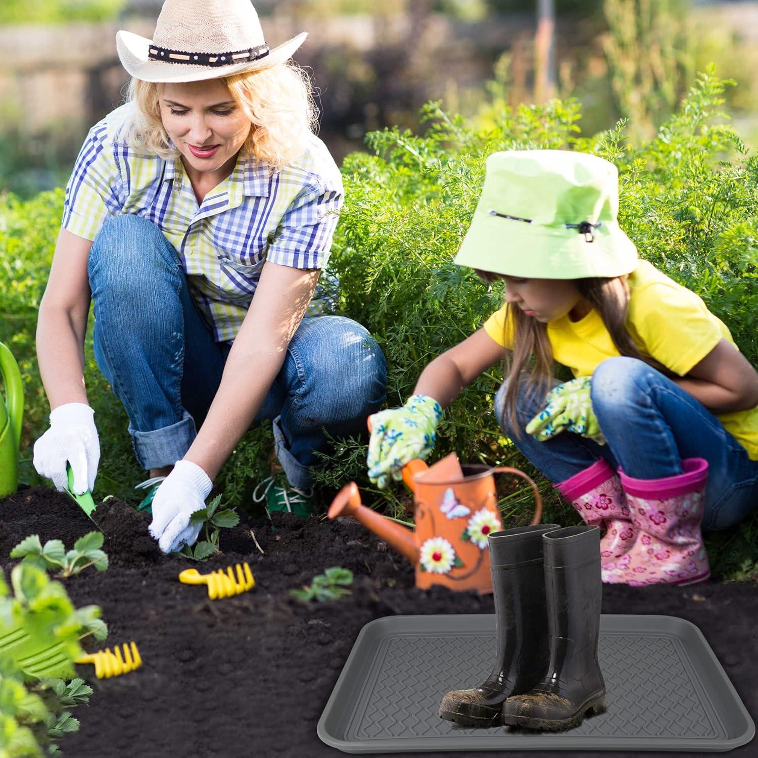 Aumket Schuhabtropfschale 2er Set für Haustiere Hunde Garten Grau