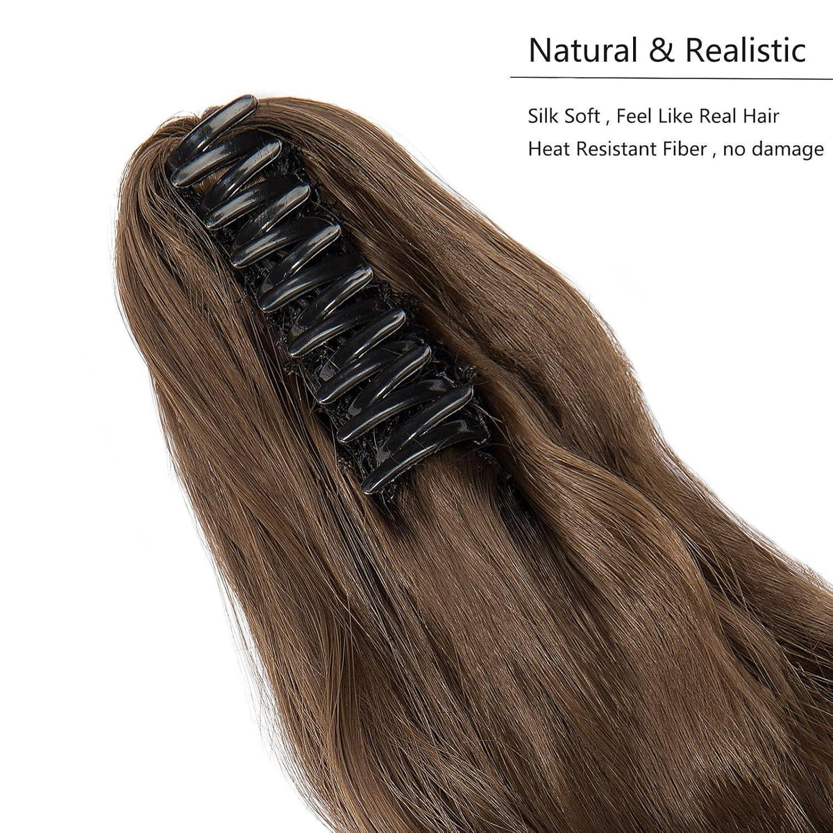 Gewellter Chestnut Brown Pferdeschwanz Clip-In Extension 45cm