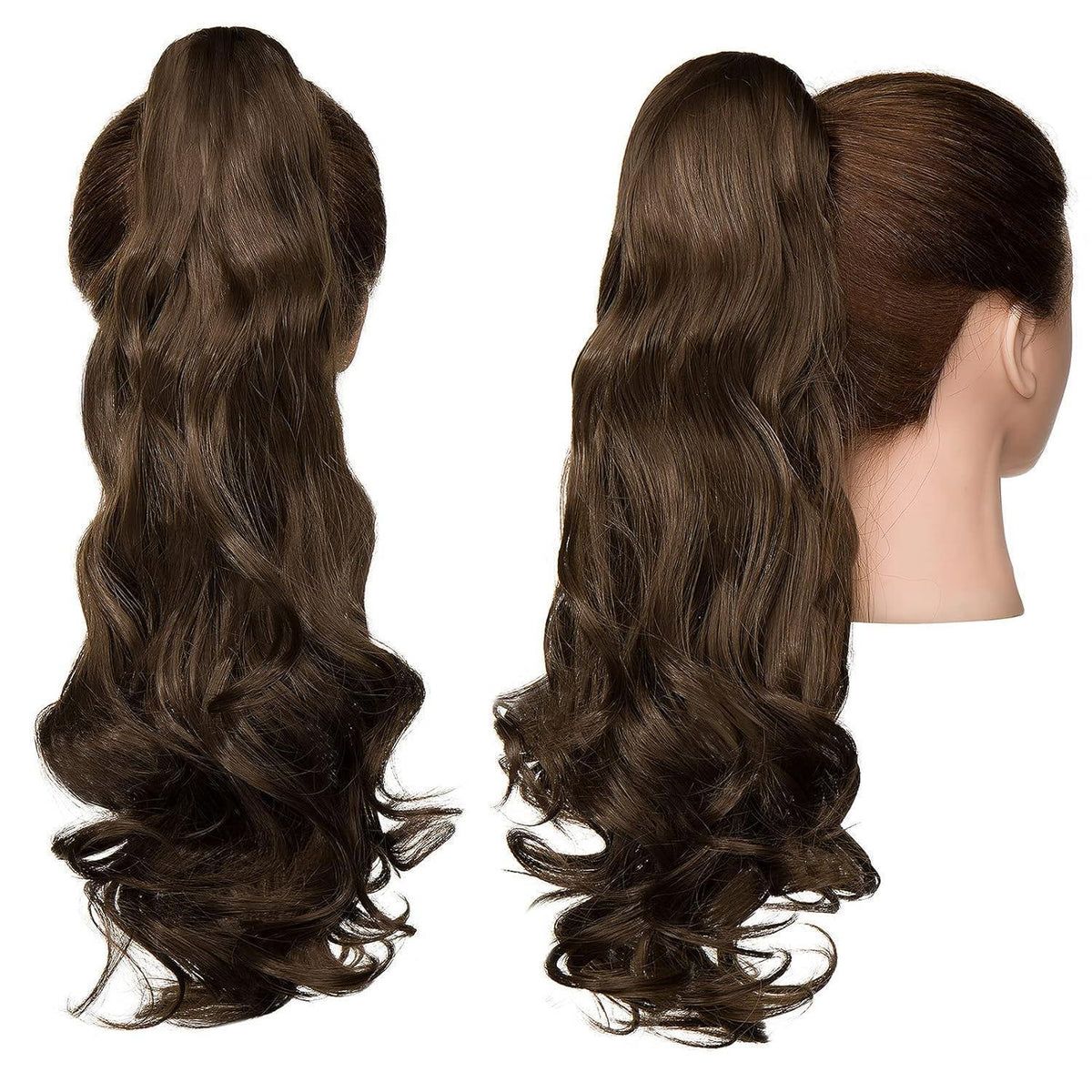 Gewellter Chestnut Brown Pferdeschwanz Clip-In Extension 45cm