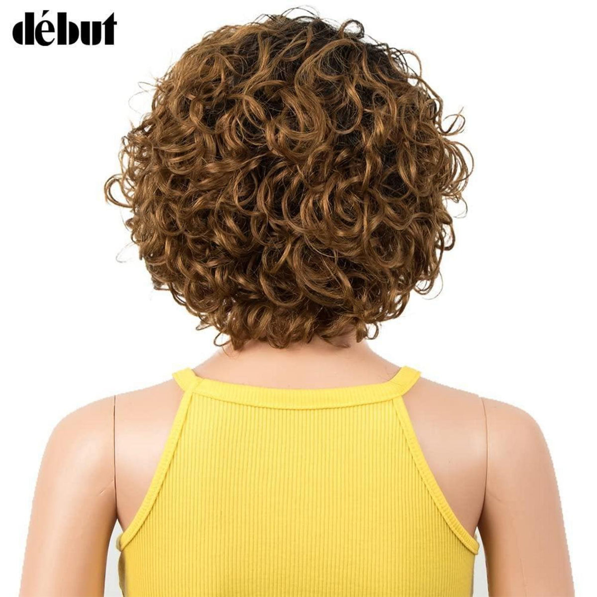 Echthaar Bob Perücke mit Air Pony, 25 cm, Ombre Braun