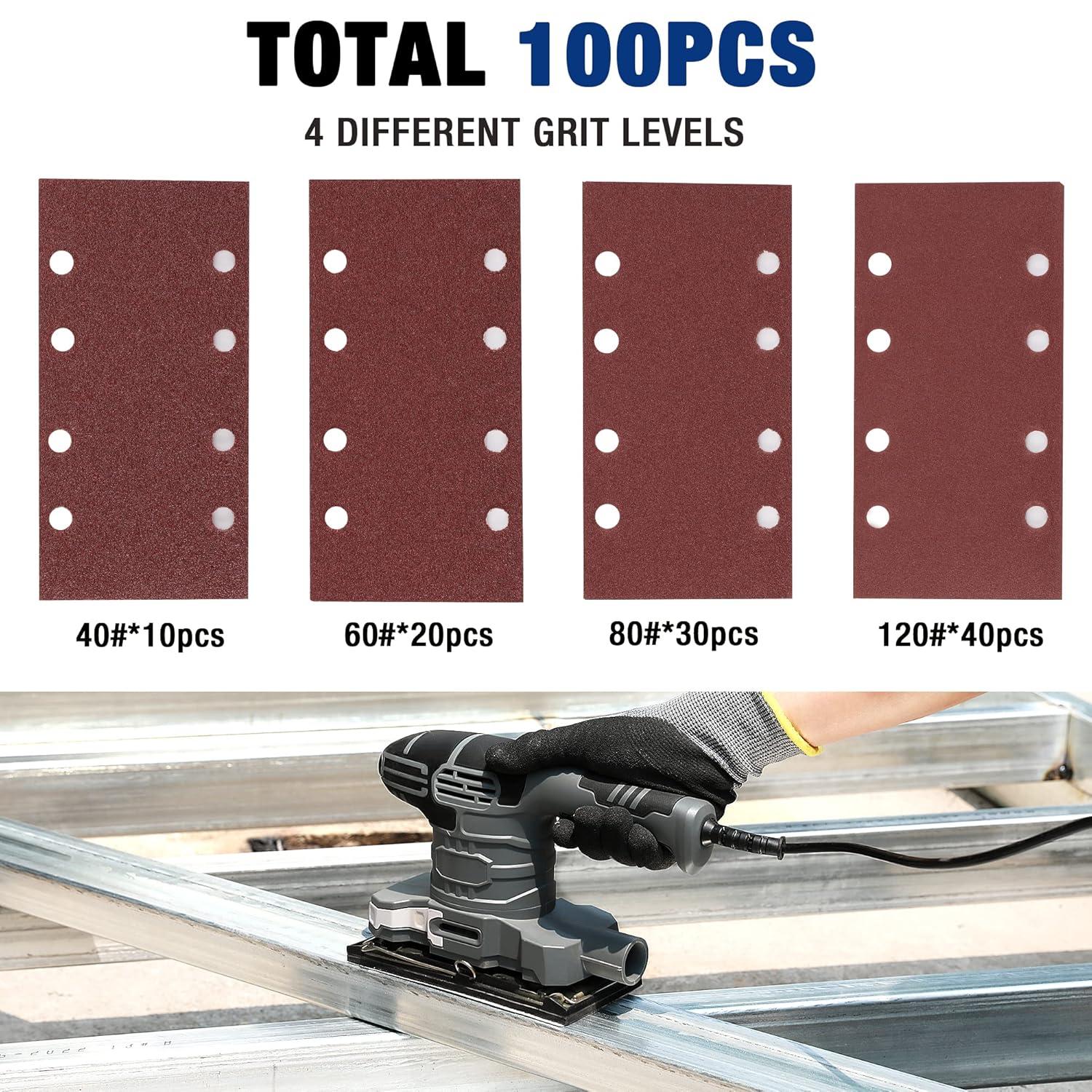 WORKPRO Schleifblatt Set 100-teilig Körnung