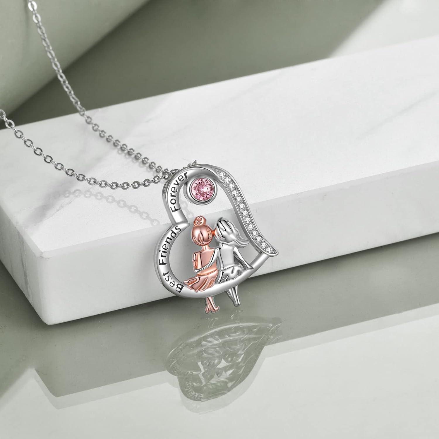 Freundschaftskette Sterling Silber Herz Anhänger Weihnachtsgeschenke