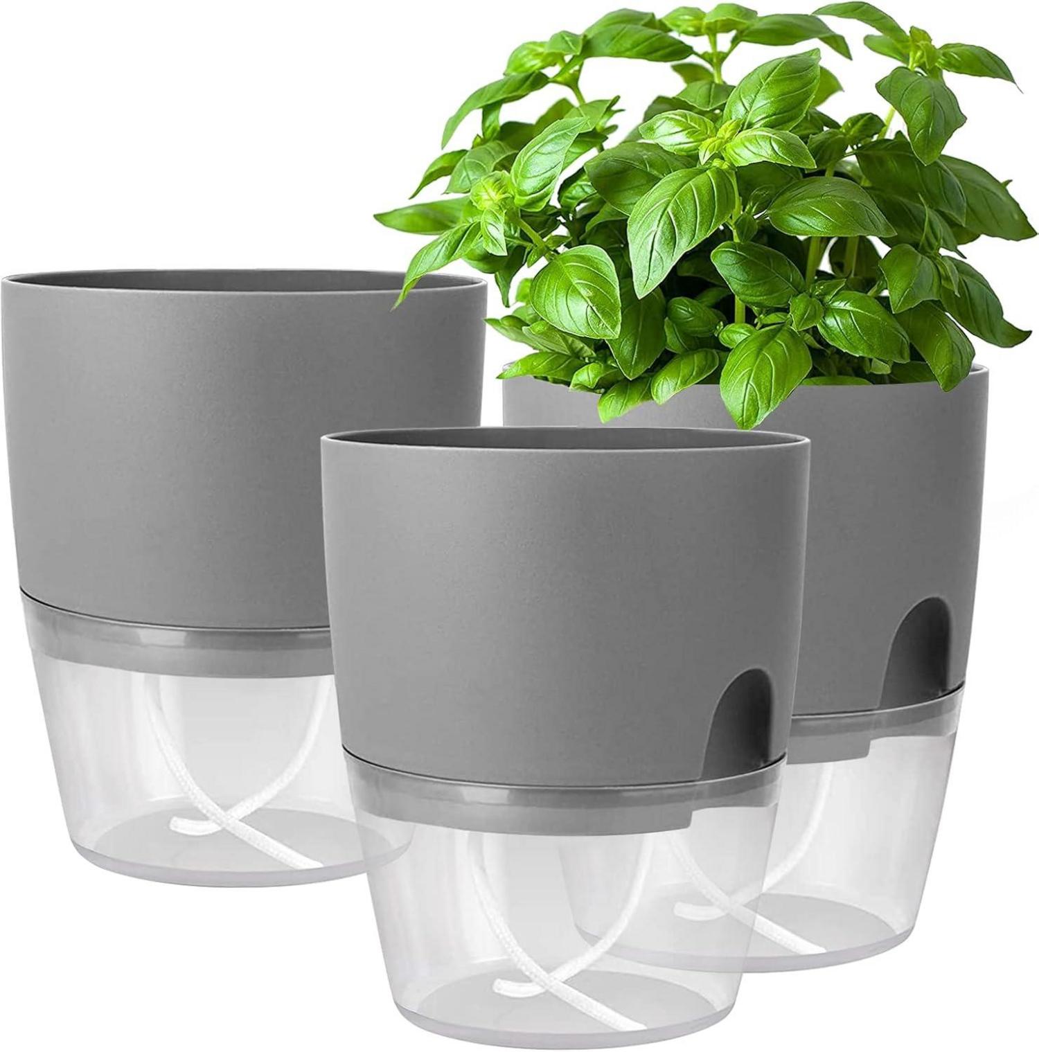 Selbstbewässernder Kräutertopf 3er Set für Küche und Fensterbank