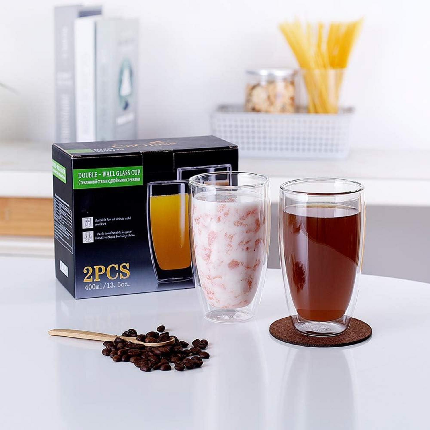 Latte Macchiato Gläser 400ml doppelwandig 2er-Set