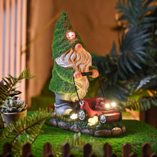 Gartendeko Gartenzwerg Solarleuchte Rasenmäher 22cm