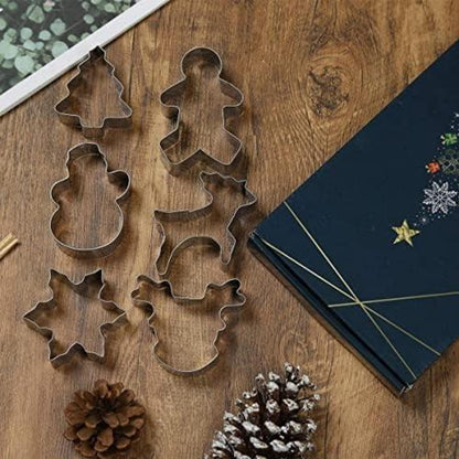 Ausstechformen Weihnachten für Kinder 6 Stück Backformen Tannenbaum Schneemann Lebkuchenmann Schneeflocke Rentierkopf