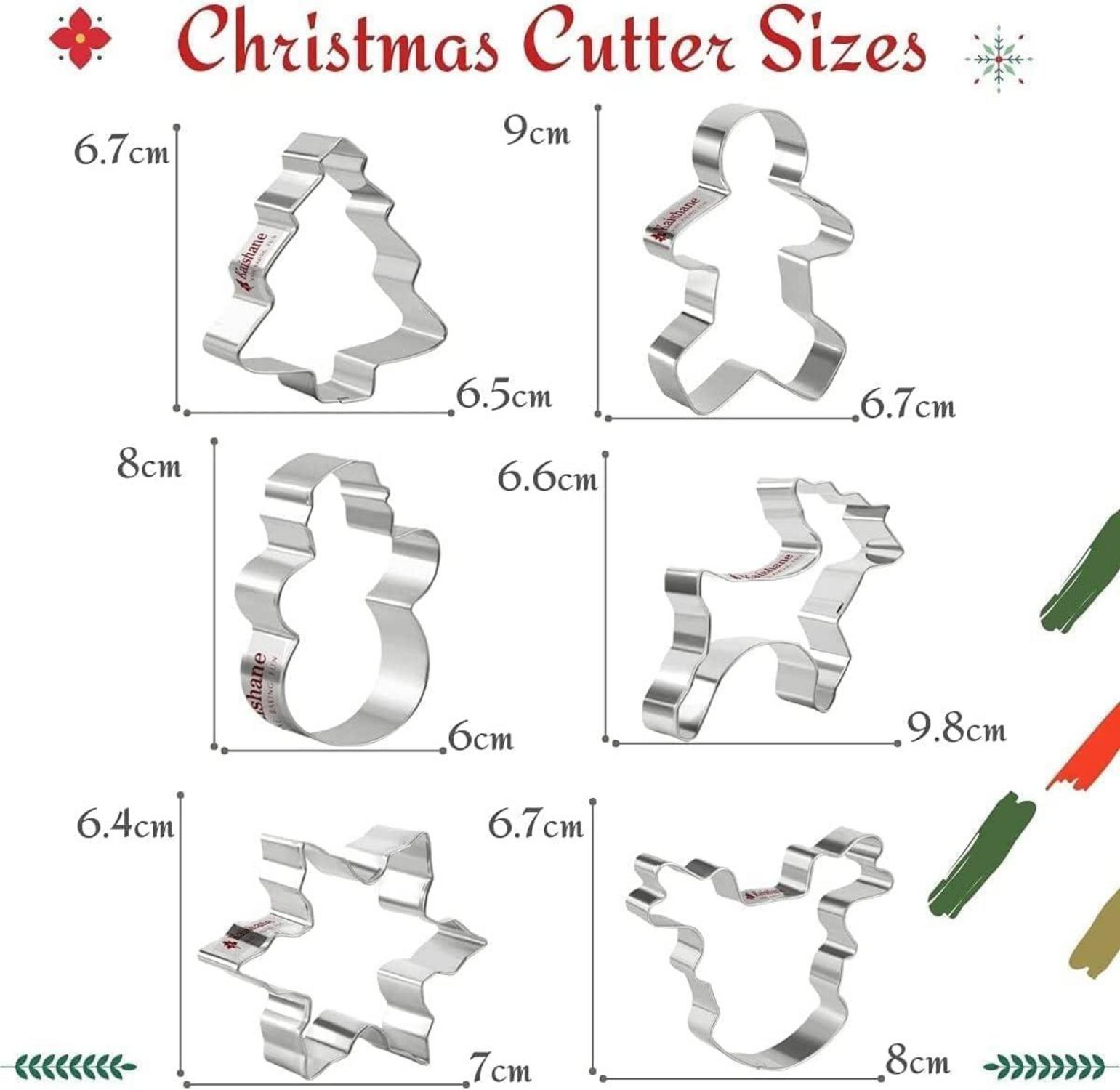 Weihnachts Ausstechformen Kinder Set 6 Keks Gebäck Edelstahl Backformen