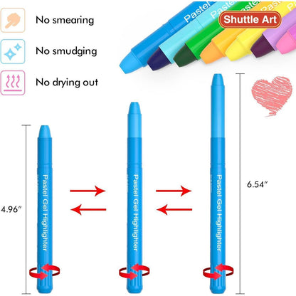 Shuttle Art 10 bunte Gel Highlighter Set feine Spitze