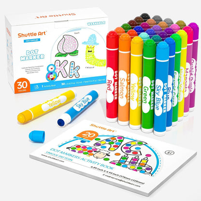 Dot Marker Set für Kinder-Kunstaktivitäten, 30 Farben, auswaschbar