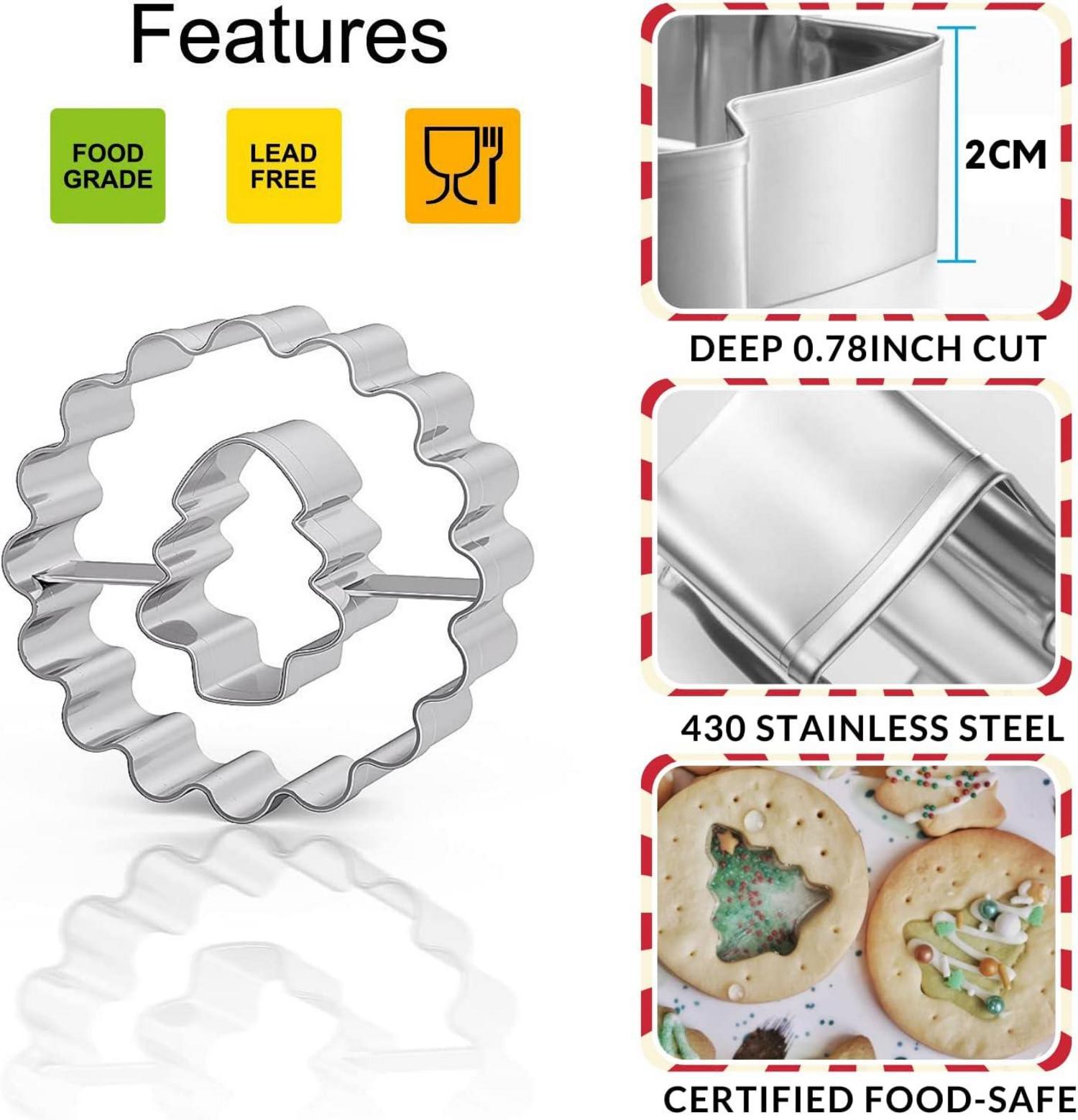 Weihnachts Ausstechformen Set 9-teilig Edelstahl Cookies Fondant Kekse