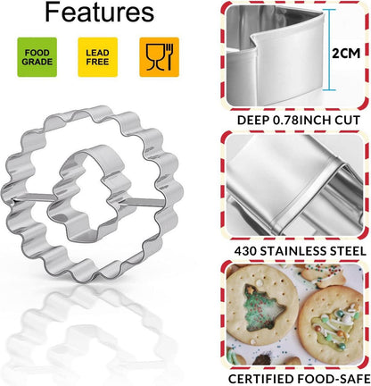 Weihnachts Ausstechformen Set 9-teilig Edelstahl Cookies Fondant Kekse