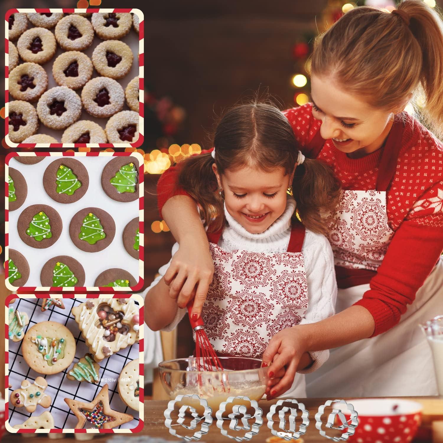 Crethink Weihnachts Ausstecher Set, 9-teilig Edelstahl Linzer Mini