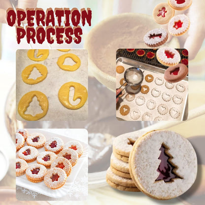 Plätzchen Ausstecher Set Weihnachten, 9 Stück Edelstahl Linzer