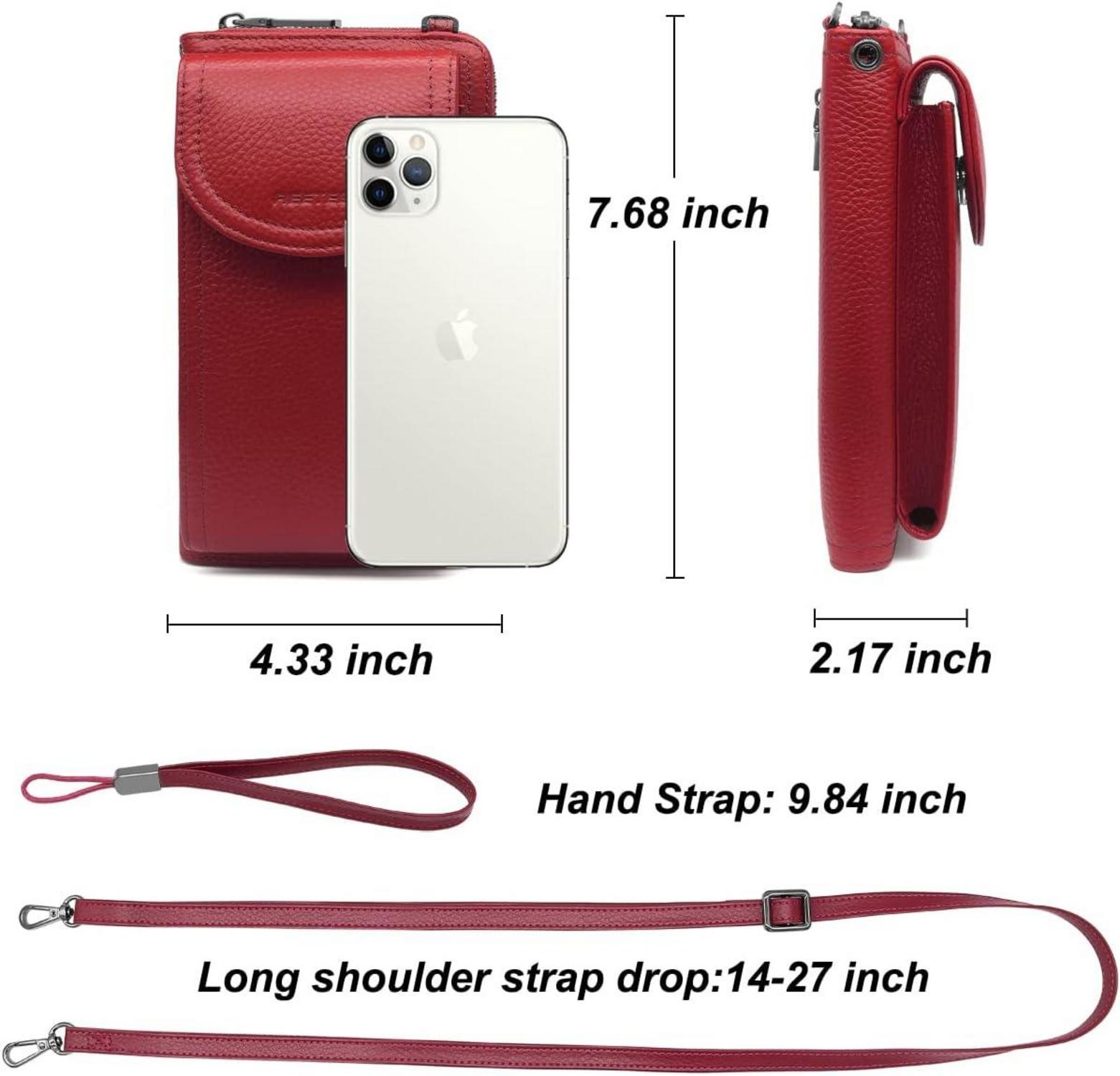 Handytasche Damen Umhängetasche RFID Schutz Crossbody Geldbörse 12 Fächer