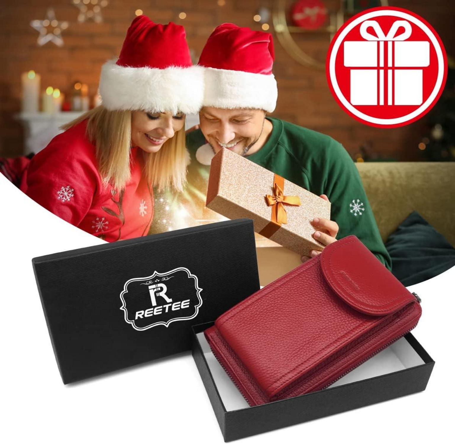 Handytasche Umhängetasche RFID Schutz Leder Damen Geldbörse Crossbody