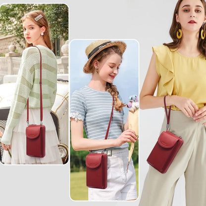 Handytasche Damen Umhängetasche RFID Schutz Crossbody Geldbörse 12 Fächer