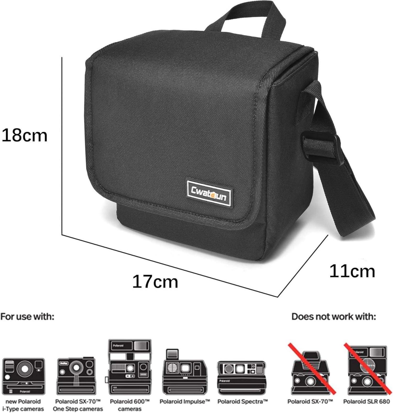 Cwatcun Polaroid Kameratasche für Polaroid Kameras schwarz